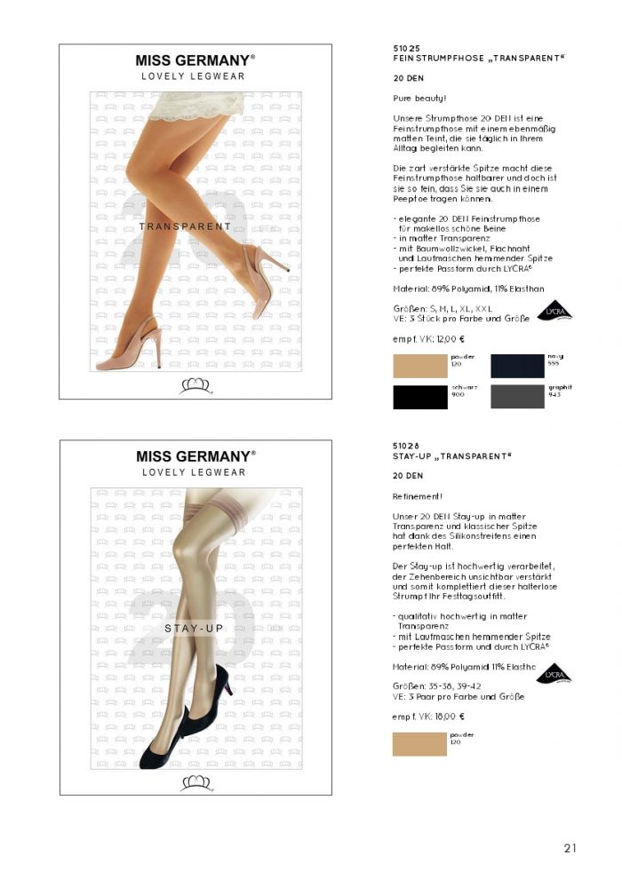 Miss Germany Miss-germany-catalog-ss2019-21  Catalog SS2019 | Pantyhose Library